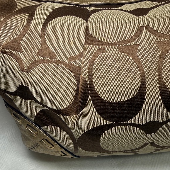 Coach Ergo Signature Jacquard Pleated Brown Canvas Hobo Metallic C0882-12227 - Picture 14 of 16